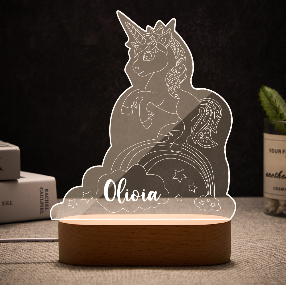Kids Personalized Night Light, Nursery Room Decor, New Baby Gift...