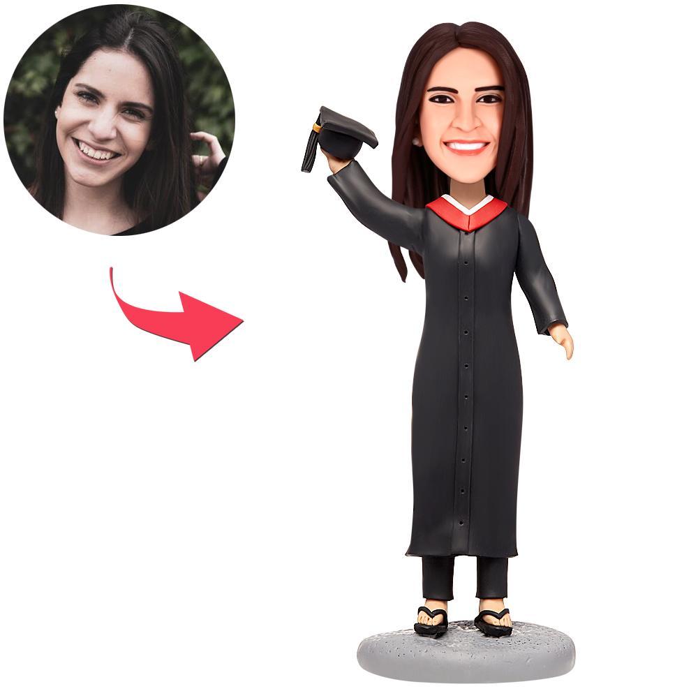 Beautiful Female Graduate Custom Bobblehead