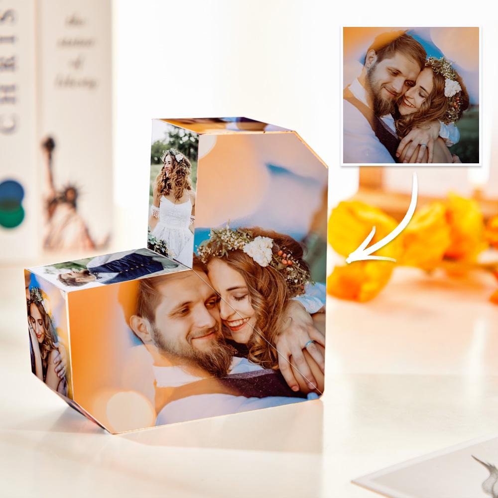 Magic Cube Multiphoto Heart-Shaped Cube Personalized Folding Picture ...