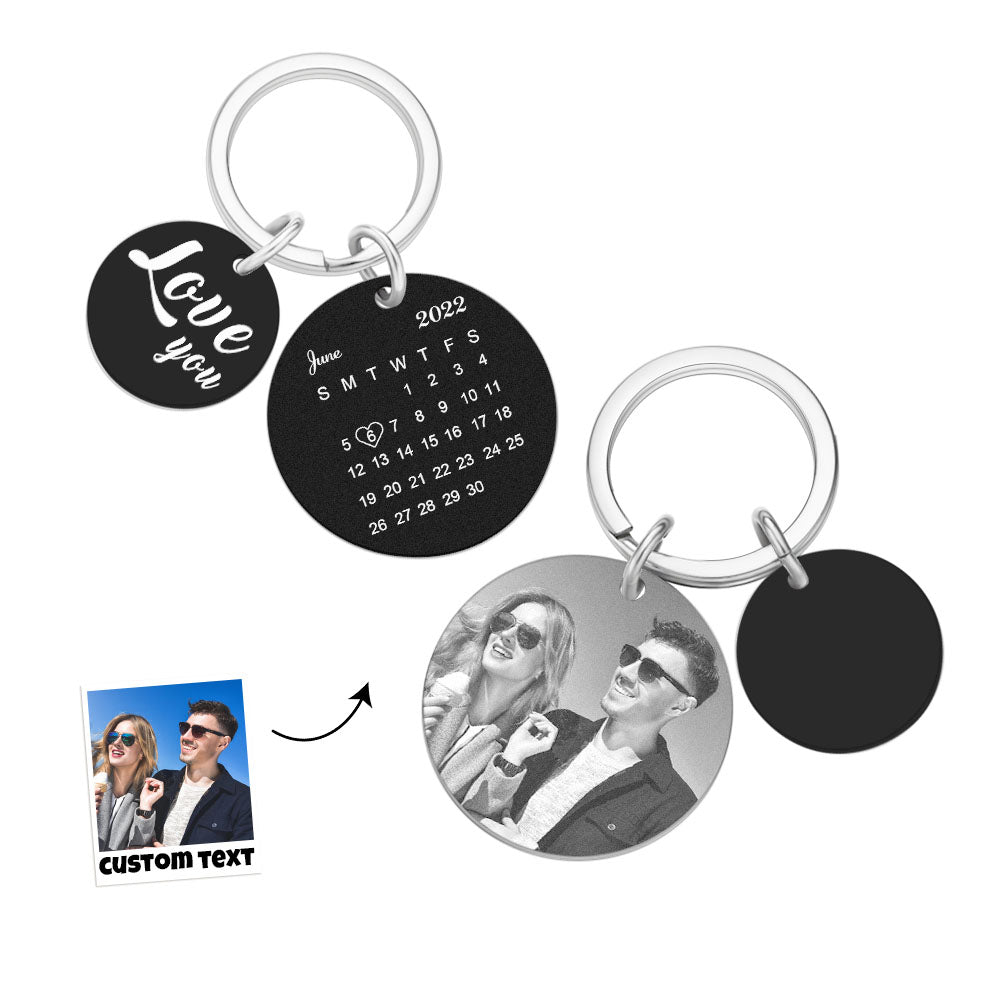 Anniversary Gifts Custom Calendar Keychain Personalized Calendar Date